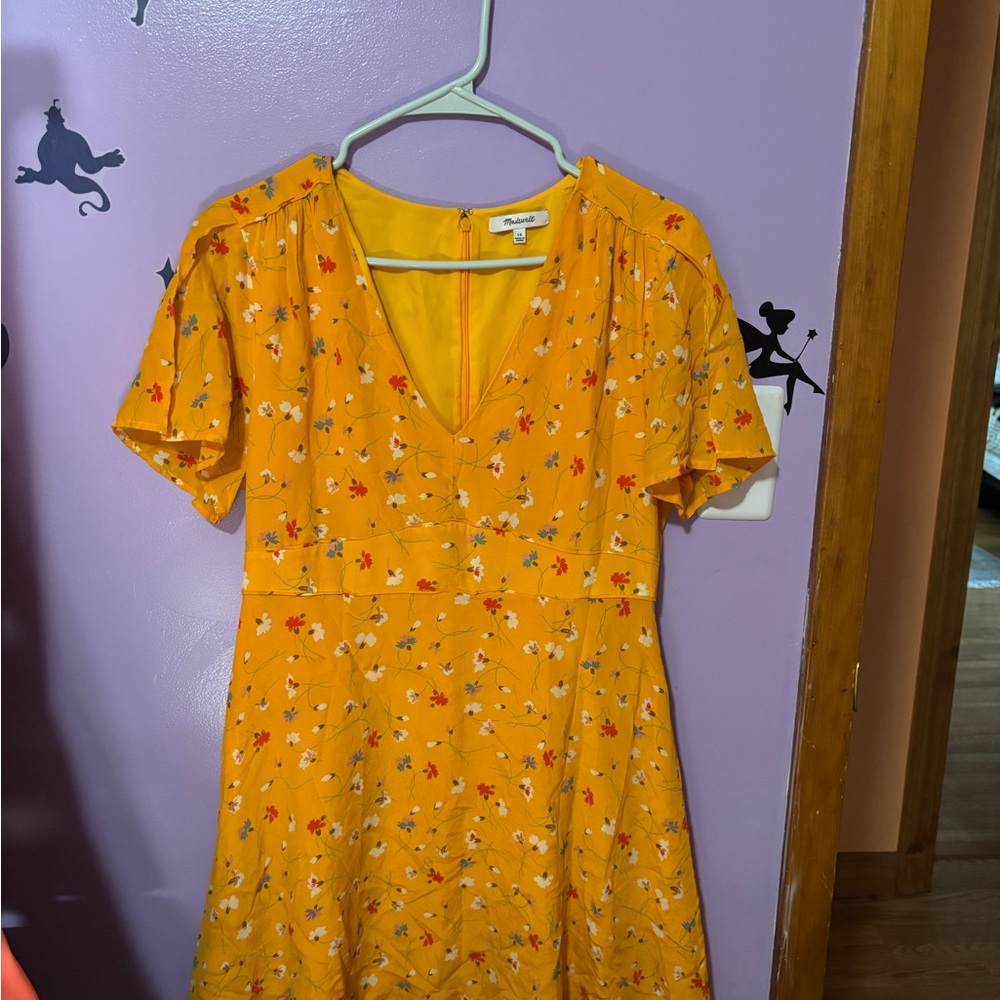 Madewell Yellow Floral Mini Dress